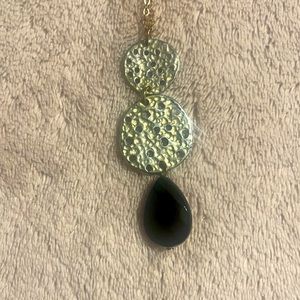 Boutique Necklace with Gold and Black Charms • Adjustable chain from 17-20”